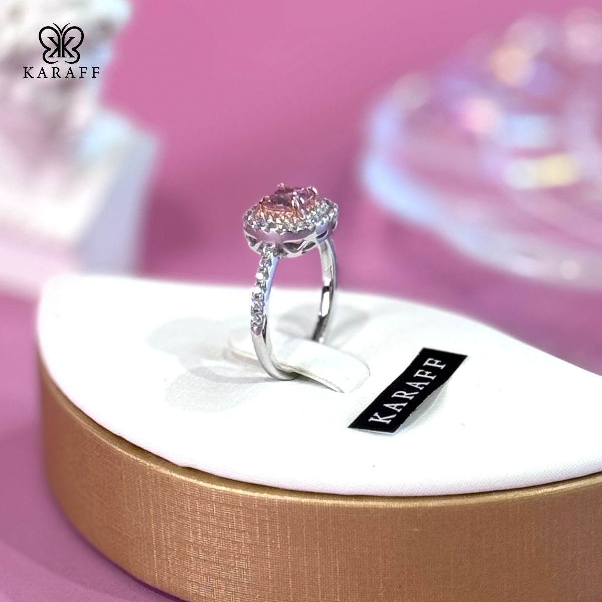  Nhẫn Karaff Valoura - Trang Sức Bạc 925 Mạ Vàng Trắng 