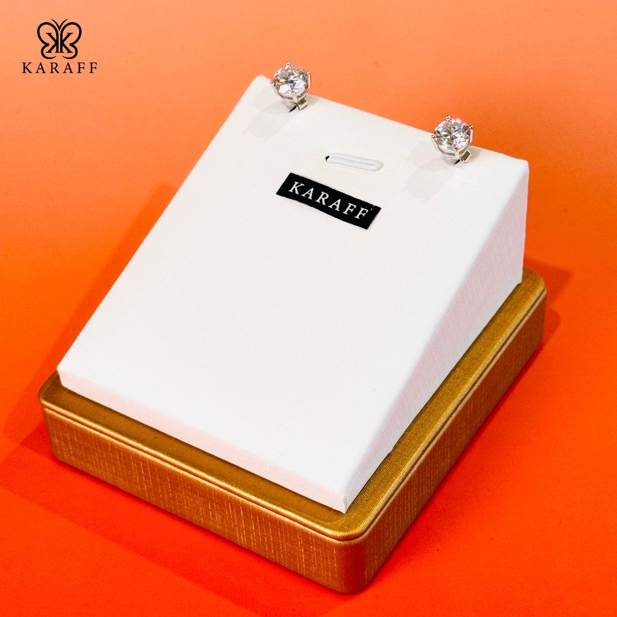  Khuyên Tai Karaff Lucia Glisten - Trang Sức Bạc 925 Mạ Vàng Trắng, Đá Moissanite 