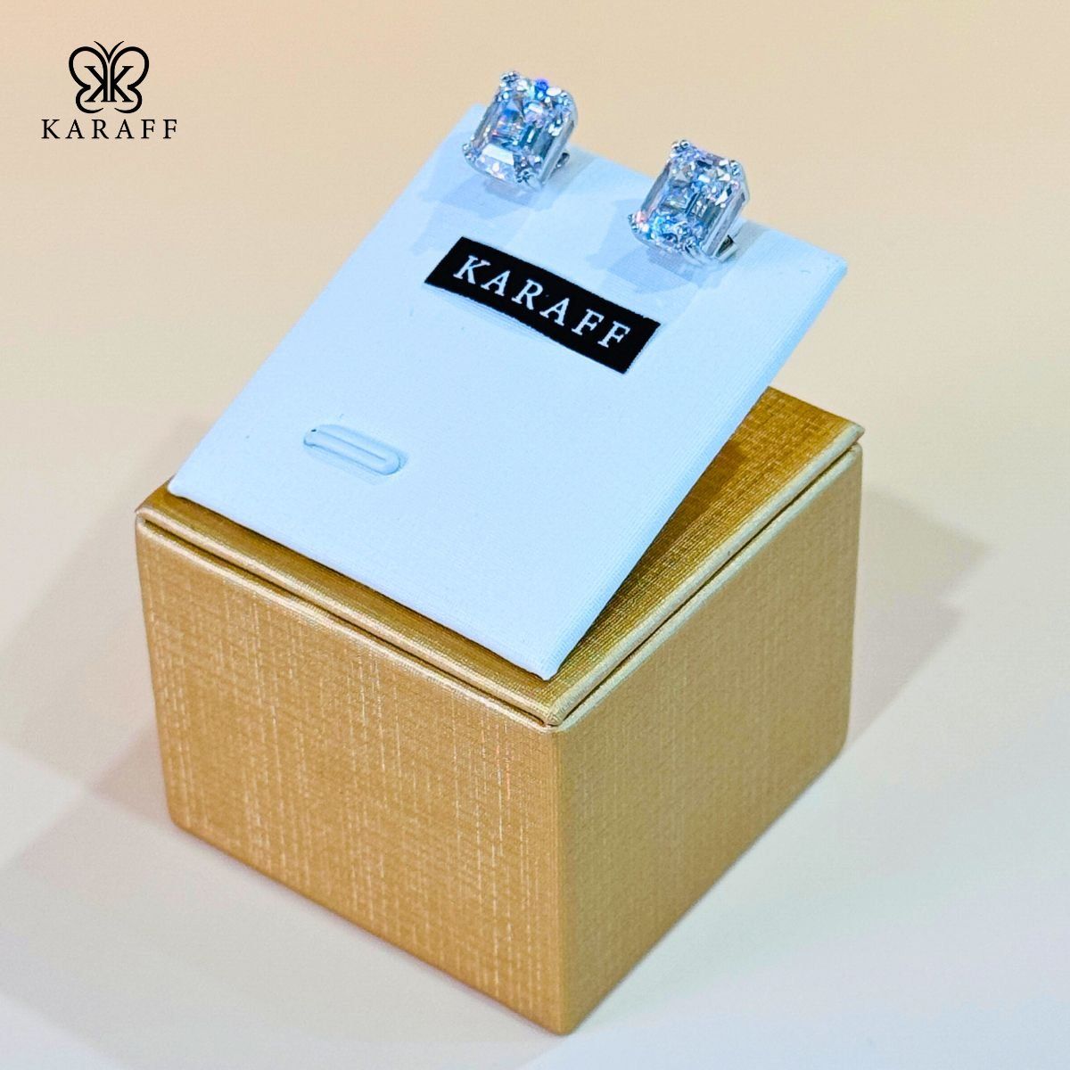  Khuyên Tai Karaff Celina Frost - Trang Sức Bạc 925 Mạ Vàng Trắng 