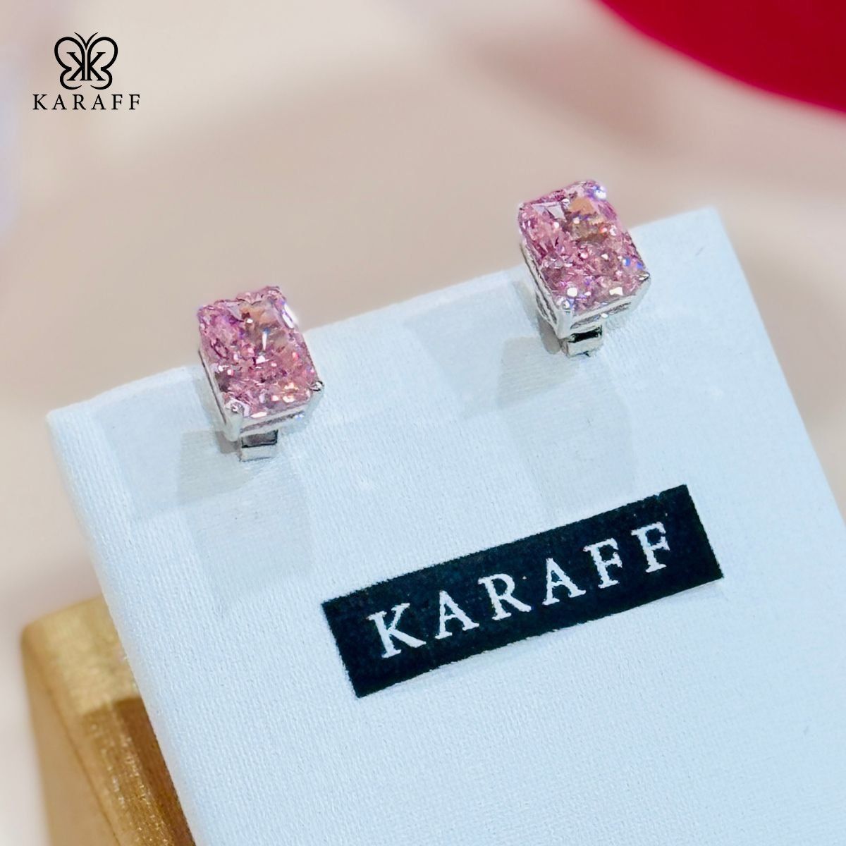  Khuyên Tai Karaff Opal Rosalia - Trang Sức Bạc 925 Mạ Vàng Trắng 