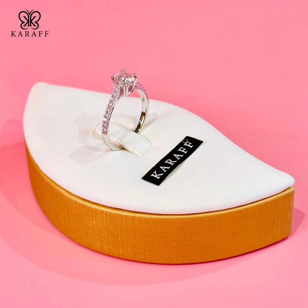  Nhẫn Karaff The Ophelia - Trang Sức Bạc 925 Mạ Vàng Trắng, Đá Moissanite 