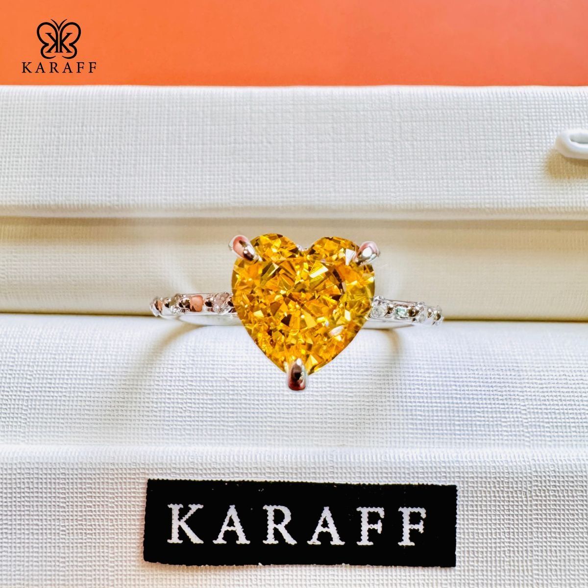  Nhẫn Karaff Sol Gem - Trang Sức Bạc 925 Mạ Vàng Trắng 