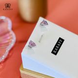  Khuyên Tai Karaff Elysia Glimmer - Bạc 925 Mạ Vàng Trắng Đá Hồng 