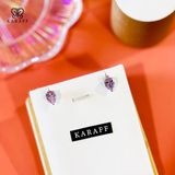  Khuyên Tai Karaff Elysia Glimmer - Bạc 925 Mạ Vàng Trắng Đá Hồng 