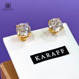  Khuyên tai Karaff Lucia Brilliance  - Trang Sức Bạc 925 Mạ Vàng 24K, Đá Moissanite 