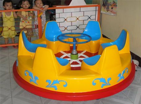 Đu Quay Mâm Nhựa 6 Ghế, Không Dù