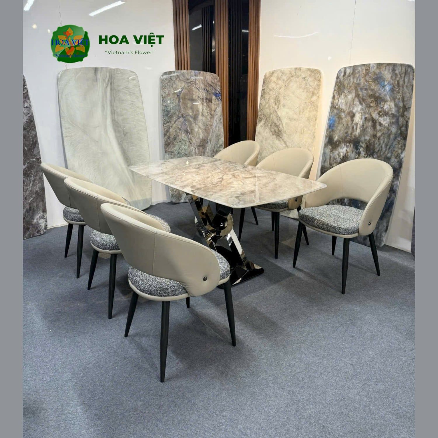 Bộ Bàn Ăn Siêu Tinh Thể Luxury 45