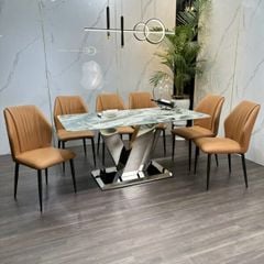 Bộ Bàn Ăn Siêu Tinh Thể Luxury  HV042