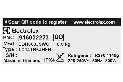 Máy sấy bơm nhiệt Electrolux UltimateCare 8 kg EDH803J5WC