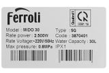 Bình nóng lạnh Ferroli 30 lít 2500W MIDO SQ