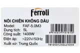 Nồi chiên không dầu Ferroli FAF-5.0M3 5 lít