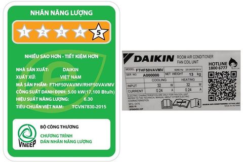 Điều hòa Daikin 18.000 BTU inverter 2 chiều FTHF50VAVMV/RHF50VAVMV
