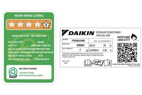 Điều hòa Daikin 24.000BTU inverter 1 chiều FTKF60XVMV/RKF60XVMV