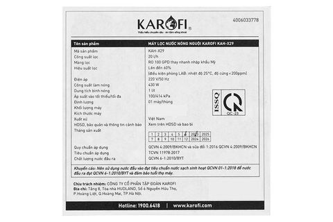 Máy lọc nước RO nóng nguội Karofi KAH-X29 11 lõi