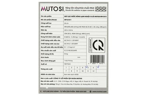 Máy lọc nước RO nóng nguội lạnh Mutosi MP-S1011 10 lõi