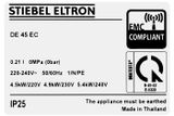 Bình nóng lạnh Stiebel Eltron 4500W DE 45 EC