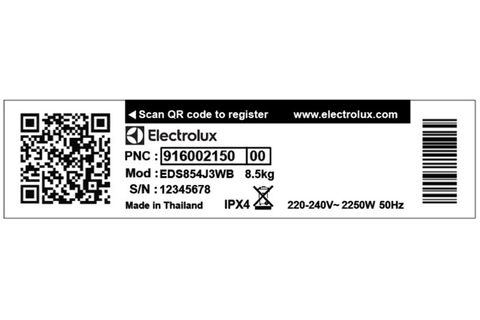 Máy sấy thông hơi Electrolux UltimateCare 8.5 kg EDS854J3WB
