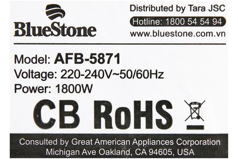 Nồi chiên không dầu BlueStone AFB-5871 5.5 lít