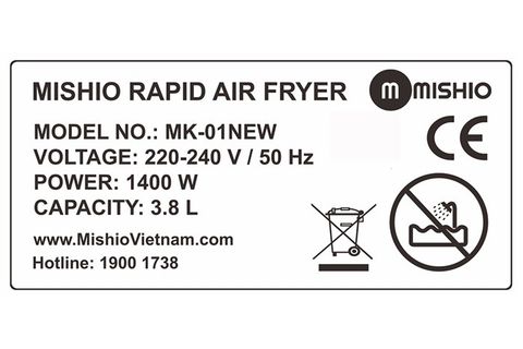 Nồi chiên không dầu Mishio MK-01 3.8 lít