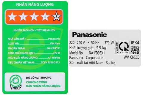 Máy giặt Panasonic Inverter 9.5 Kg NA-FD95X1LRV