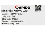 Nồi chiên không dầu Rapido SMART-7.0M 7 lít