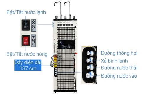 Máy lọc nước RO nóng nguội lạnh Karofi KAD-D66 11 lõi