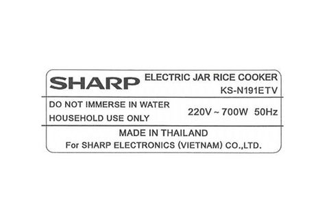Nồi cơm nắp gài Sharp 1.8 lít KS-N191ETV