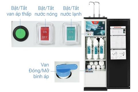 Máy lọc nước RO nóng nguội lạnh Sunhouse UltraPURE SHA76622KL 10 lõi