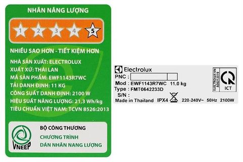 Máy giặt Electrolux UltimateCare 700 Inverter 11 kg EWF1143R7WC