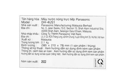 Bình nóng lạnh Panasonic 4500W DH-4US1VS