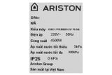 Bình nóng lạnh Ariston 4500W AURES PREMIUM 4.5P PEARL