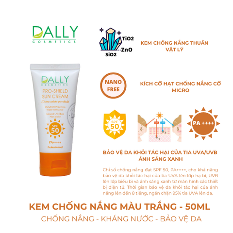  D117-PRO-SHIELD SUN CREAM - 50ml Kem chống nắng màu trắng SPF 50, PA++++ 