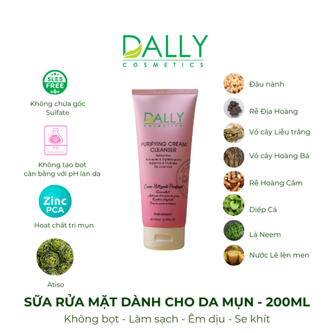  D102 Sữa rửa mặt dành cho da mụn - PURIFYING CREAM CLEANSER 200ml 