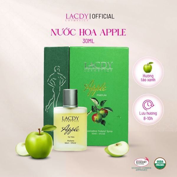  Nước hoa nam APPLE hương táo xanh hiện đại (30ml) - Lacdy [Chính Hãng] 