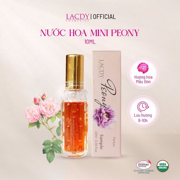  Nước hoa mini PEONY hương hoa mẫu đơn ngọt ngào (10ml) - Lacdy [Chính Hãng] 