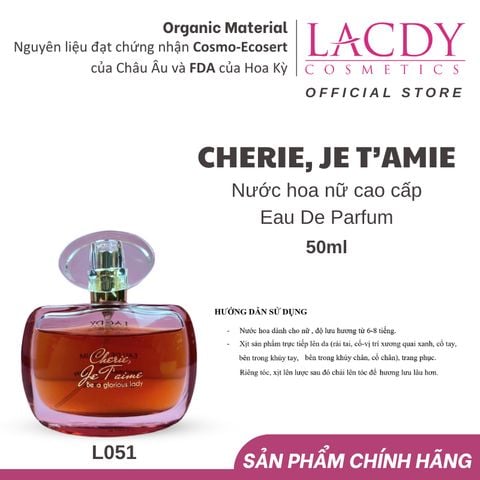  Nước Hoa Nữ Chérie,Je T'Aime (50ml) - L051 