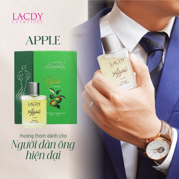 Nước hoa nam APPLE hương táo xanh hiện đại (30ml) - Lacdy [Chính Hãng] 