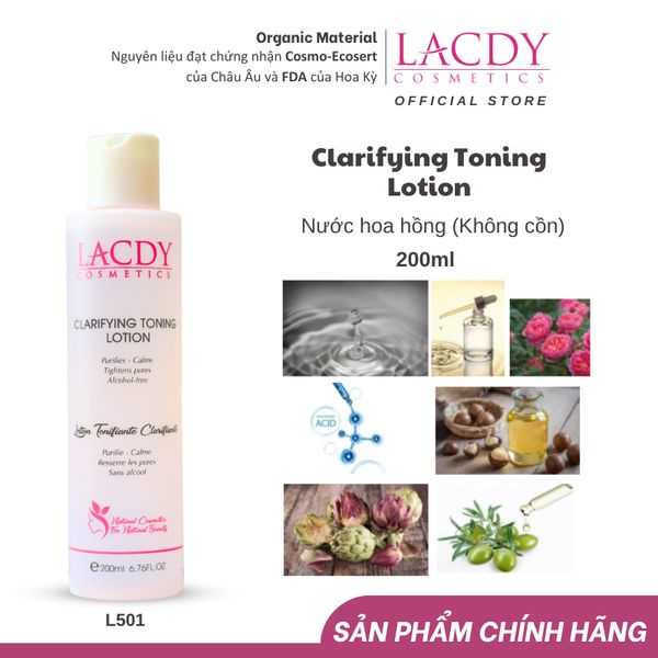  Nước hoa hồng (không cồn) CLARIFYING TONING LOTION (200ml) - L501 