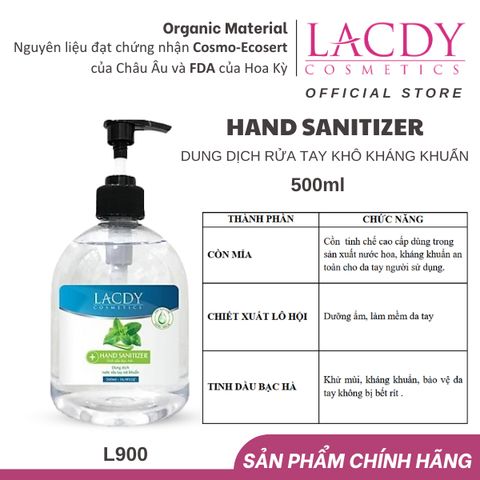  HAND SANITIZER - Dung dịch rửa tay khô kháng khuẩn (500ml) - L900 