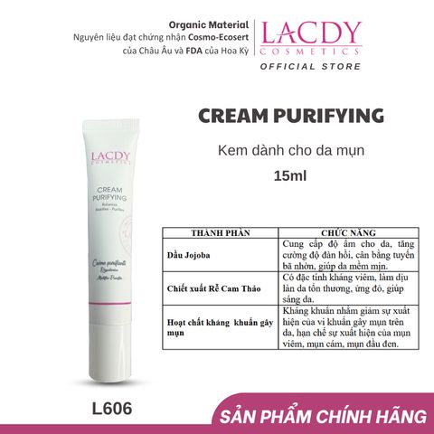  Kem dành cho da mụn PURIFYING CREAM (15ml)- L606 