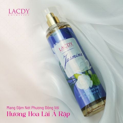  Body Mist JASMINE, xịt thơm nữ hương hoa lài Ả Rập thơm dịu (250ml) - Lacdy [Chính Hãng] 