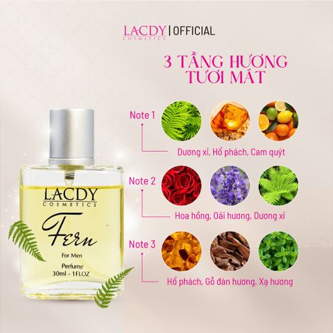  Nước hoa nam FERN hương dương xỉ tươi mát (30ml) - Lacdy [Chính Hãng] 