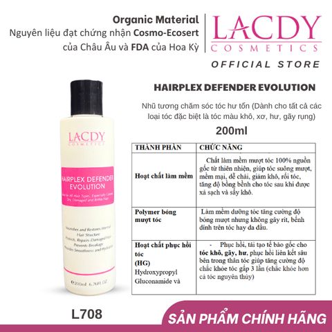  Nhũ tương chăm sóc tóc hư tổn Lacdy HairPlex Defender Evolution 200ml -L708 