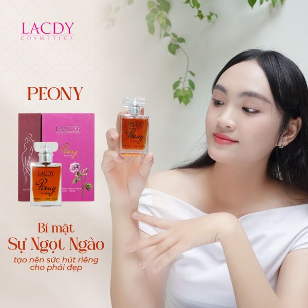  Nước hoa nữ PEONY hương hoa mẫu đơn ngọt ngào (30ml) - Lacdy [Chính Hãng] 