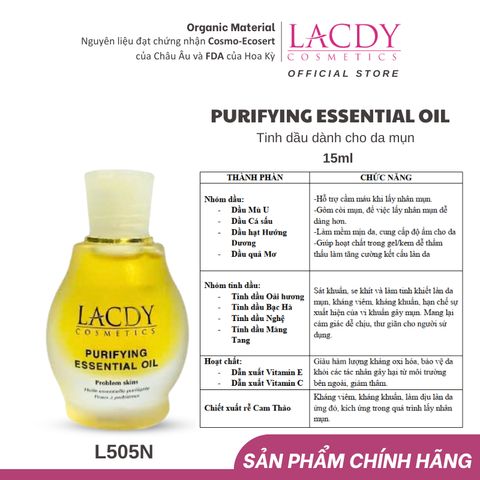  Tinh dầu dành cho da mụn PURIFYING ESSENTIAL OIL (15ml) -L505N 