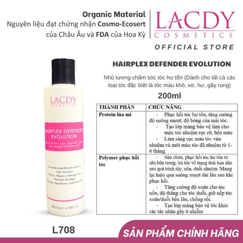  Nhũ tương chăm sóc tóc hư tổn Lacdy HairPlex Defender Evolution 200ml -L708 
