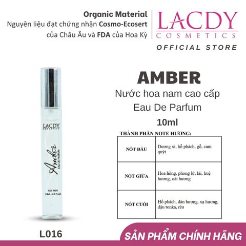  Nước hoa nam hương Hổ Phách AMBER (10ml) - L016 