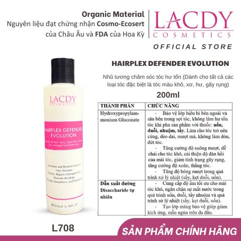  Nhũ tương chăm sóc tóc hư tổn Lacdy HairPlex Defender Evolution 200ml -L708 