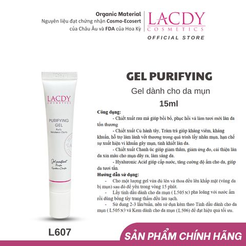  Gel dành cho da mụn PURIFYING GEL (15ml)- L607 