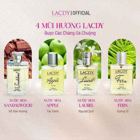  Nước hoa nam SANDALWOOD hương gỗ đàn hương (30ml) - Lacdy [Chính Hãng] 